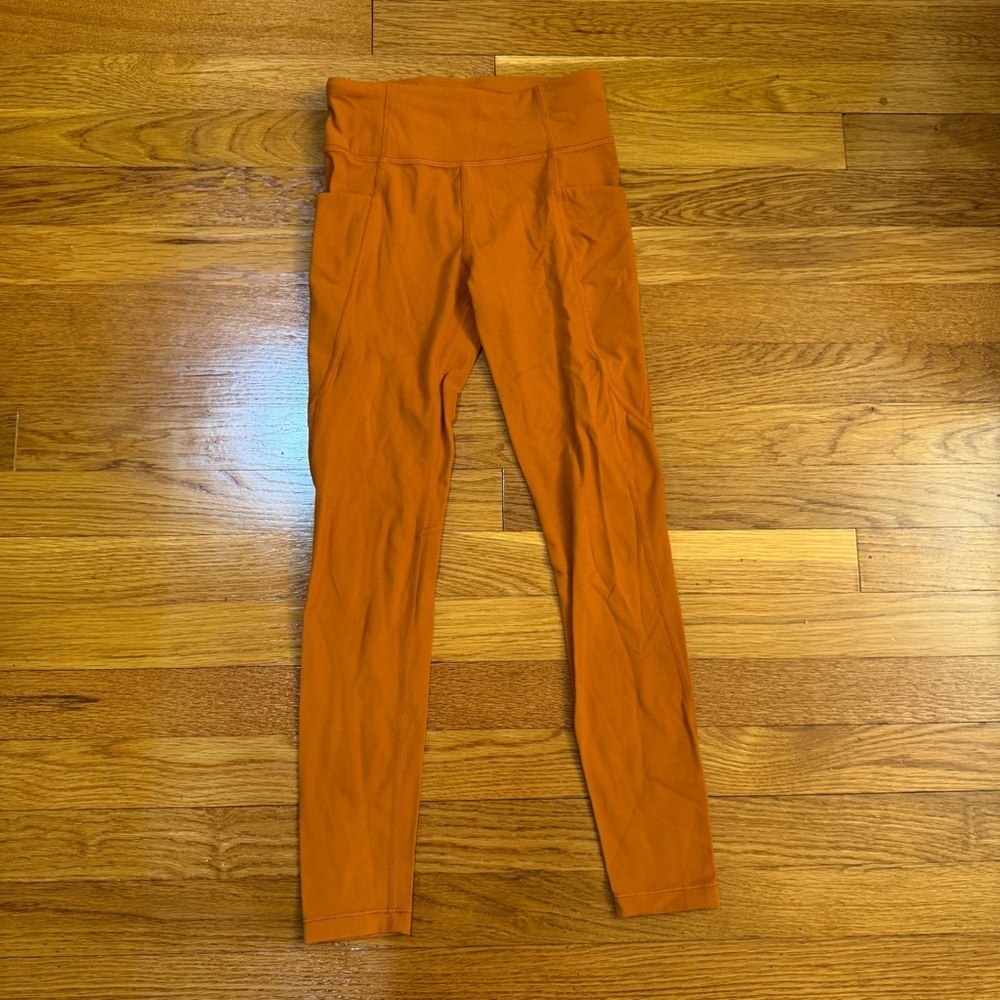 Athleta Girl High Rise Stash Your Treasures Tight Orange - Girls Size M/8-10